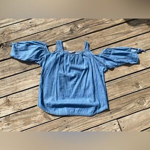 Blue Denim Off-Shoulder Top